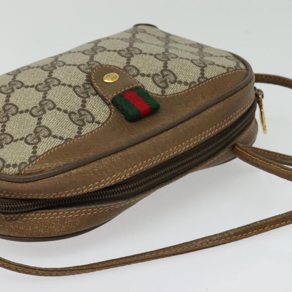 GUCCI GG Supreme Web Sherry Line Bag Pvc Beige Gold 89 02 066 - Picture 6 of 16